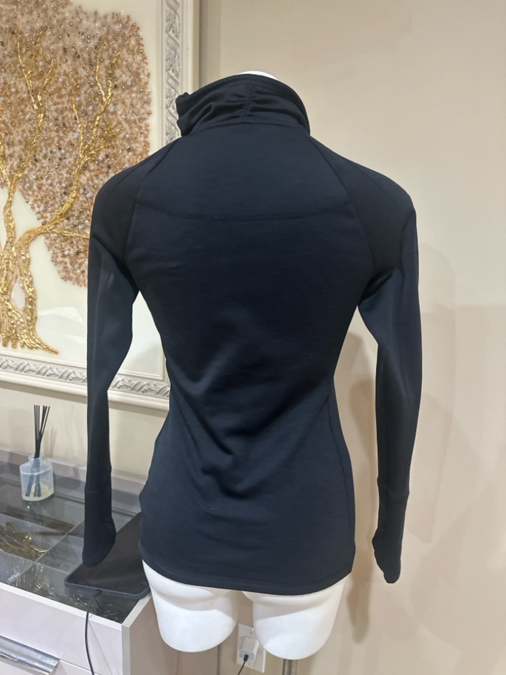 Athleta Black Zip-Front Long Sleeve Top - Picture 3 of 11